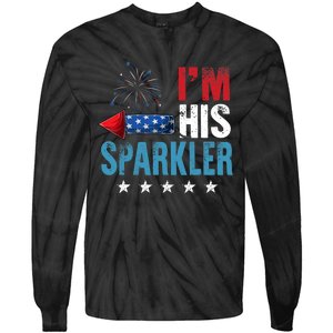 I'm His Sparkler His And Her 4th Of July Matching Couples Tie-Dye Long Sleeve Shirt