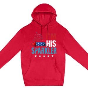 I'm His Sparkler His And Her 4th Of July Matching Couples Premium Pullover Hoodie