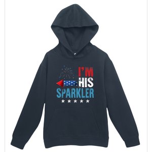 I'm His Sparkler His And Her 4th Of July Matching Couples Urban Pullover Hoodie