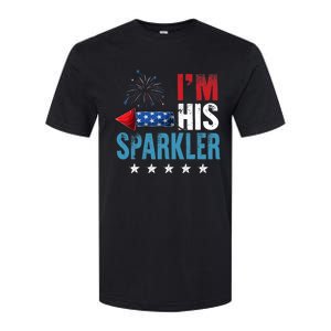 I'm His Sparkler His And Her 4th Of July Matching Couples Softstyle CVC T-Shirt