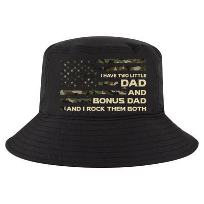 I Have Two Titles Dad And Bonus Dad Military Camo Flag Cool Comfort Performance Bucket Hat