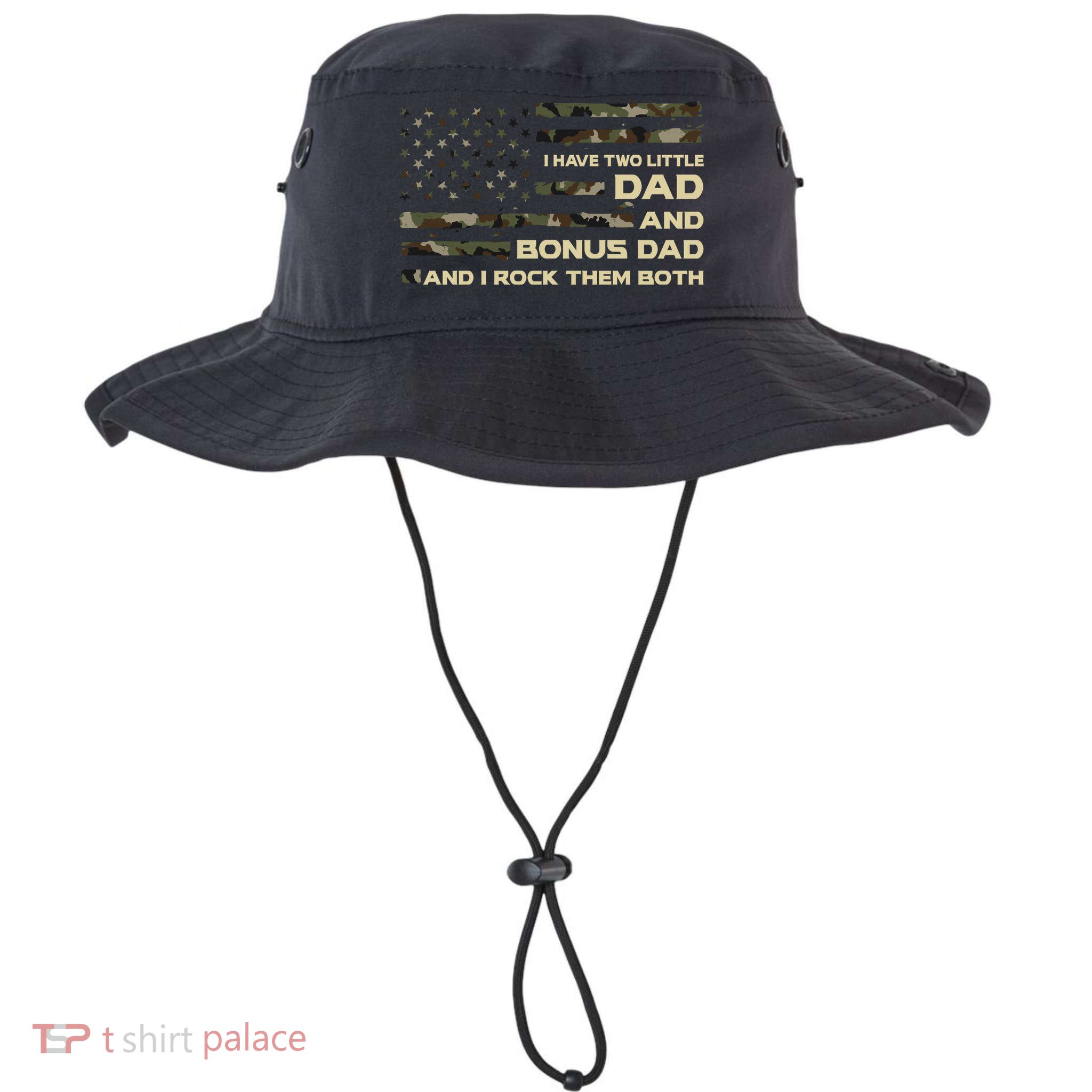 I Have Two Titles Dad And Bonus Dad Military Camo Flag Bucket Hat