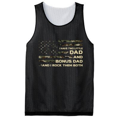 I Have Two Titles Dad And Bonus Dad Military Camo Flag Mesh Reversible Basketball Jersey Tank