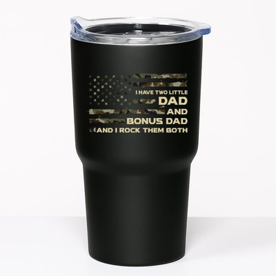 I Have Two Titles Dad And Bonus Dad Military Camo Flag Tumbler