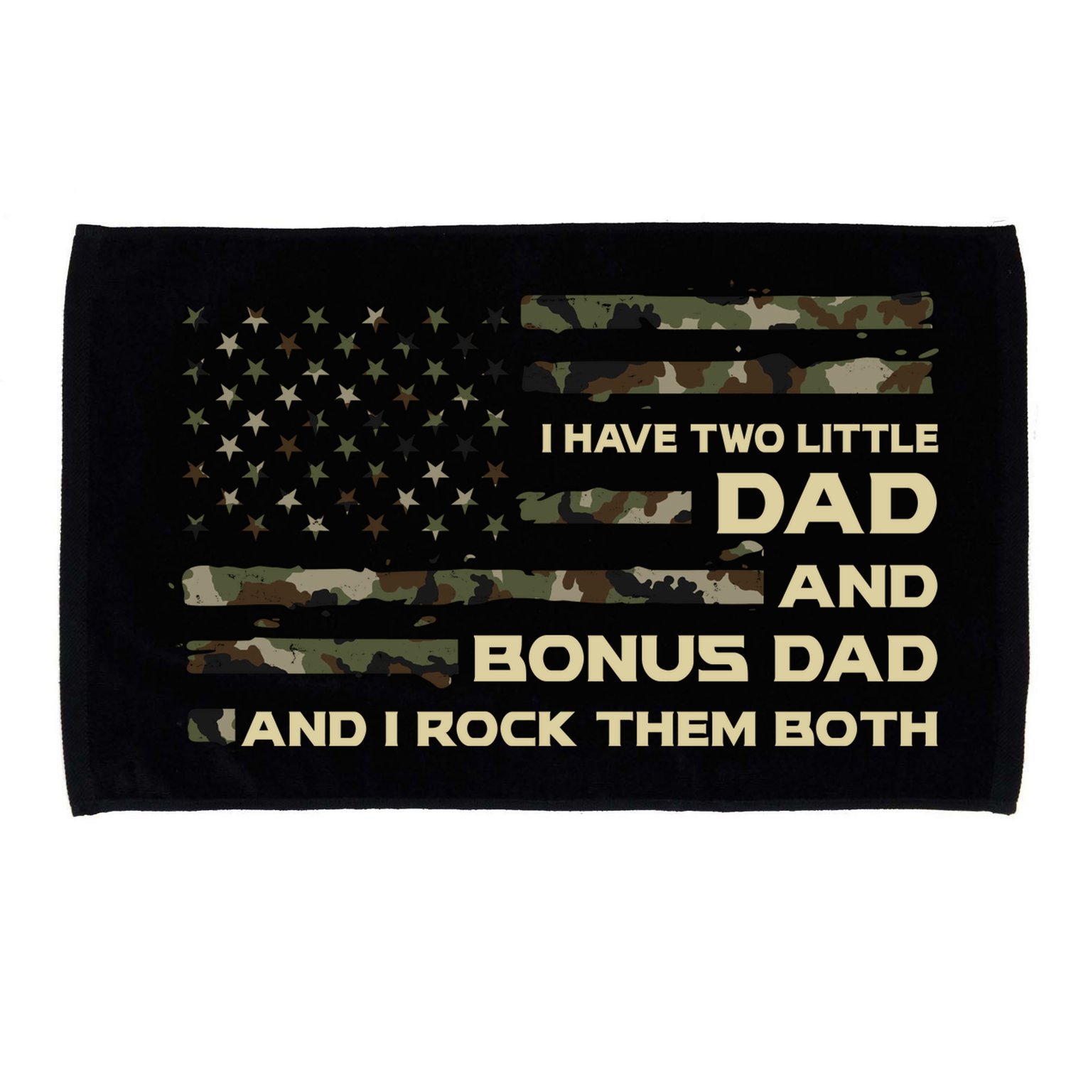 I Have Two Titles Dad And Bonus Dad Military Camo Flag Microfiber Hand Towel