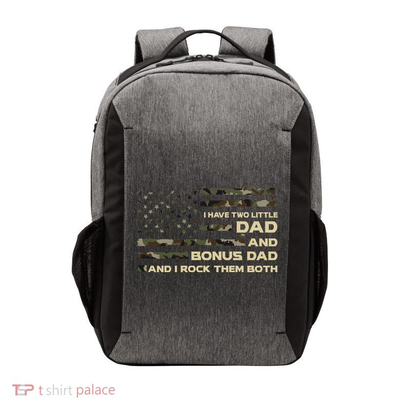 I Have Two Titles Dad And Bonus Dad Military Camo Flag Vector Backpack