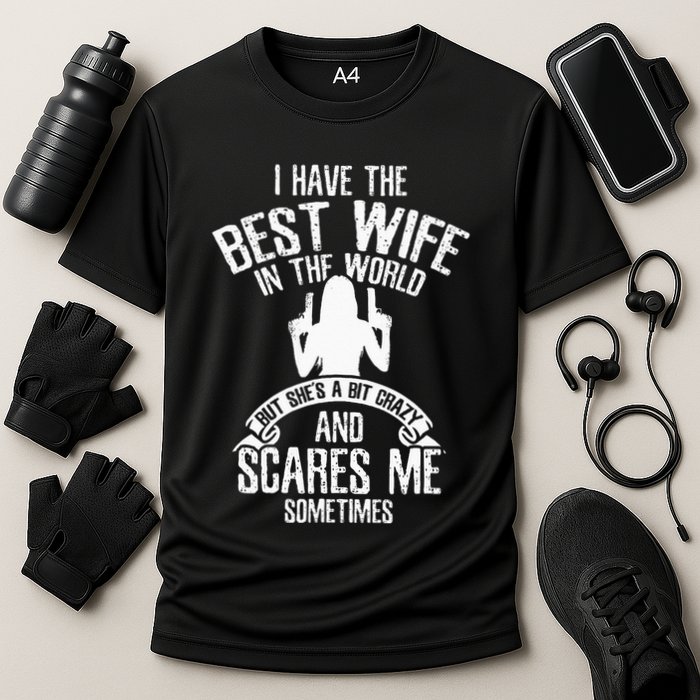 I Have The Best Wife Humor Cooling Performance Crew T-Shirt