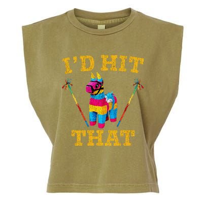 I'd Hit That Pinata Funny Cinco De Mayo Garment-Dyed Women's Muscle Tee