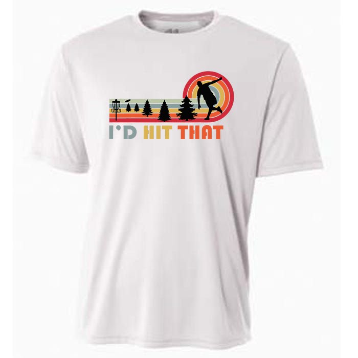 ID Hit That Funny Disc Golf Vintage Frisbee Dad Golfer Cooling Performance Crew T-Shirt