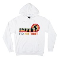 ID Hit That Funny Disc Golf Vintage Frisbee Dad Golfer Hoodie