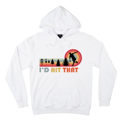 ID Hit That Funny Disc Golf Vintage Frisbee Dad Golfer Hoodie