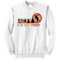 ID Hit That Funny Disc Golf Vintage Frisbee Dad Golfer Sweatshirt