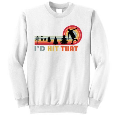 ID Hit That Funny Disc Golf Vintage Frisbee Dad Golfer Sweatshirt