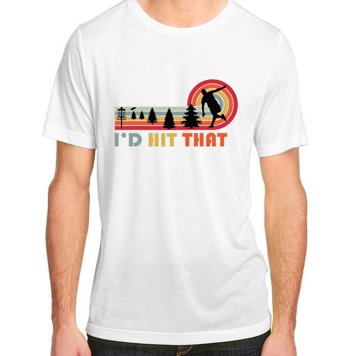 ID Hit That Funny Disc Golf Vintage Frisbee Dad Golfer Adult ChromaSoft Performance T-Shirt