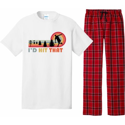 ID Hit That Funny Disc Golf Vintage Frisbee Dad Golfer Pajama Set