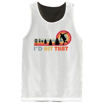 ID Hit That Funny Disc Golf Vintage Frisbee Dad Golfer Mesh Reversible Basketball Jersey Tank