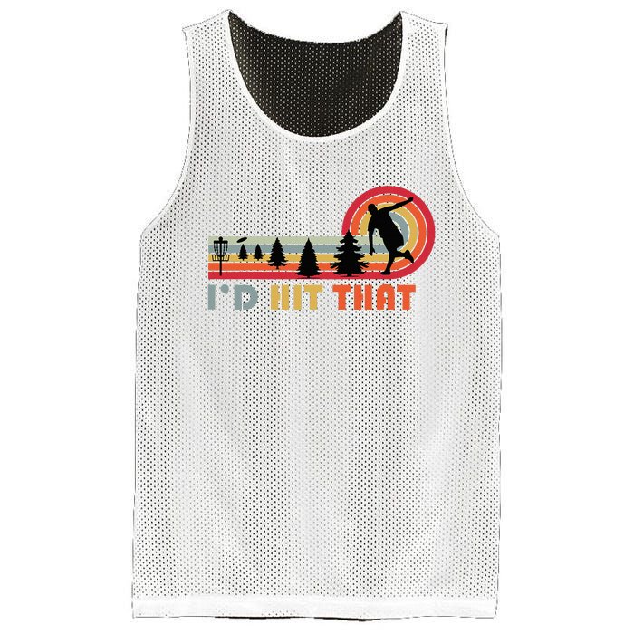 ID Hit That Funny Disc Golf Vintage Frisbee Dad Golfer Mesh Reversible Basketball Jersey Tank