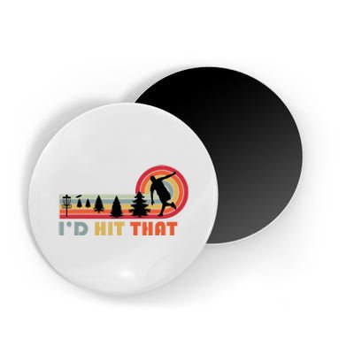 ID Hit That Funny Disc Golf Vintage Frisbee Dad Golfer Magnet