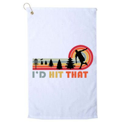 ID Hit That Funny Disc Golf Vintage Frisbee Dad Golfer Platinum Collection Golf Towel