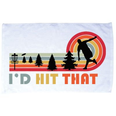 ID Hit That Funny Disc Golf Vintage Frisbee Dad Golfer Microfiber Hand Towel