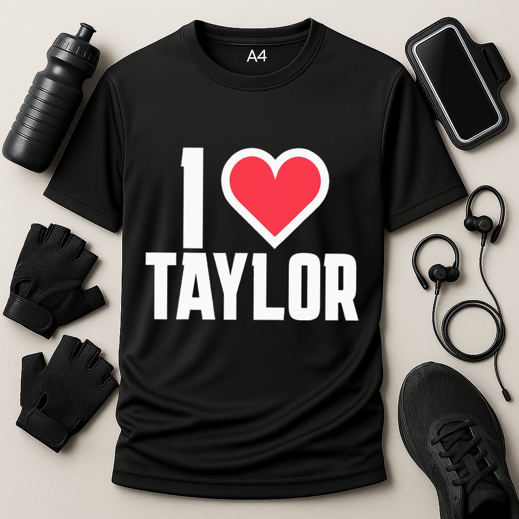 I Heart Taylor Love Design Cooling Performance Crew T-Shirt