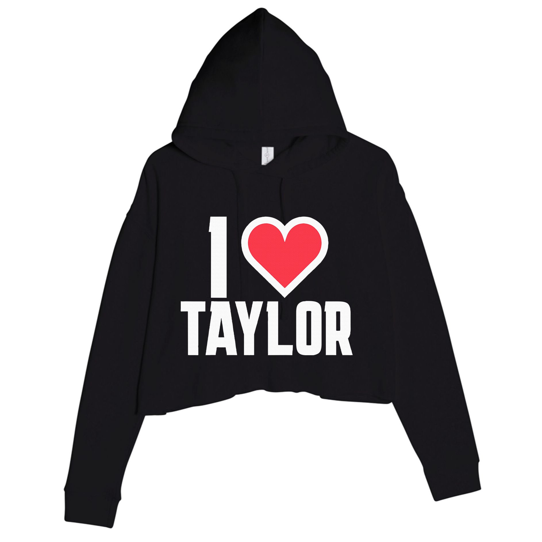 I Heart Taylor Love Design Crop Fleece Hoodie