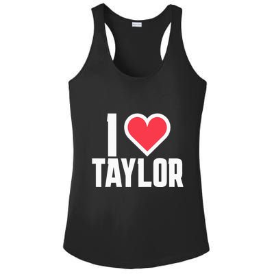 I Heart Taylor Love Design Ladies PosiCharge Competitor Racerback Tank