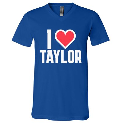 I Heart Taylor Love Design V-Neck T-Shirt