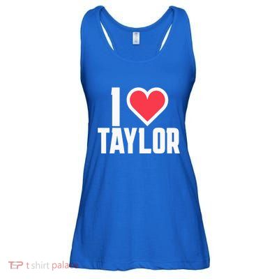 I Heart Taylor Love Design Ladies Essential Flowy Tank