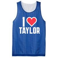 I Heart Taylor Love Design Mesh Reversible Basketball Jersey Tank