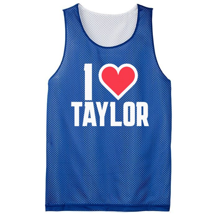 I Heart Taylor Love Design Mesh Reversible Basketball Jersey Tank