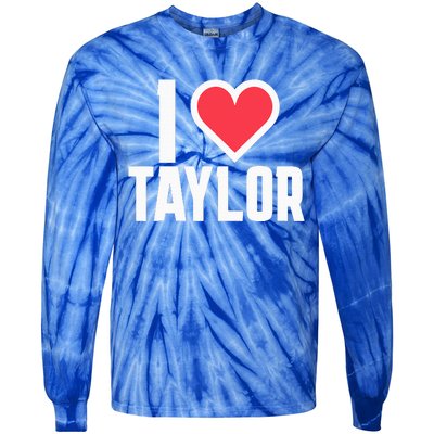 I Heart Taylor Love Design Tie-Dye Long Sleeve Shirt