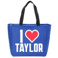 I Heart Taylor Love Design Zip Tote Bag