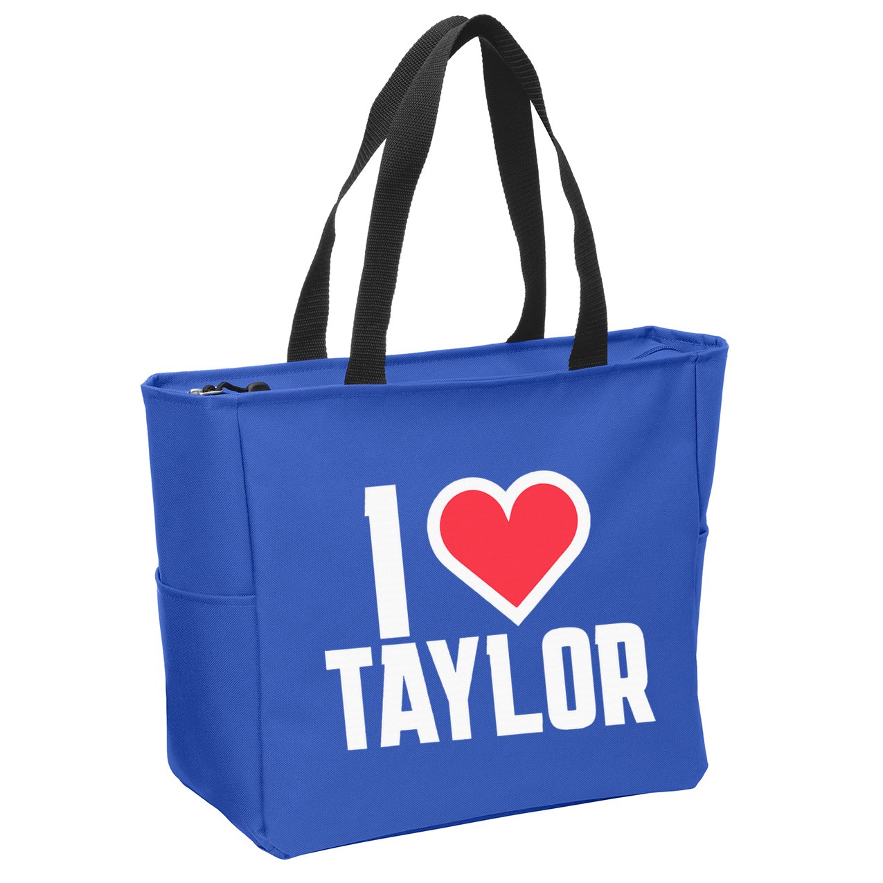 I Heart Taylor Love Design Zip Tote Bag