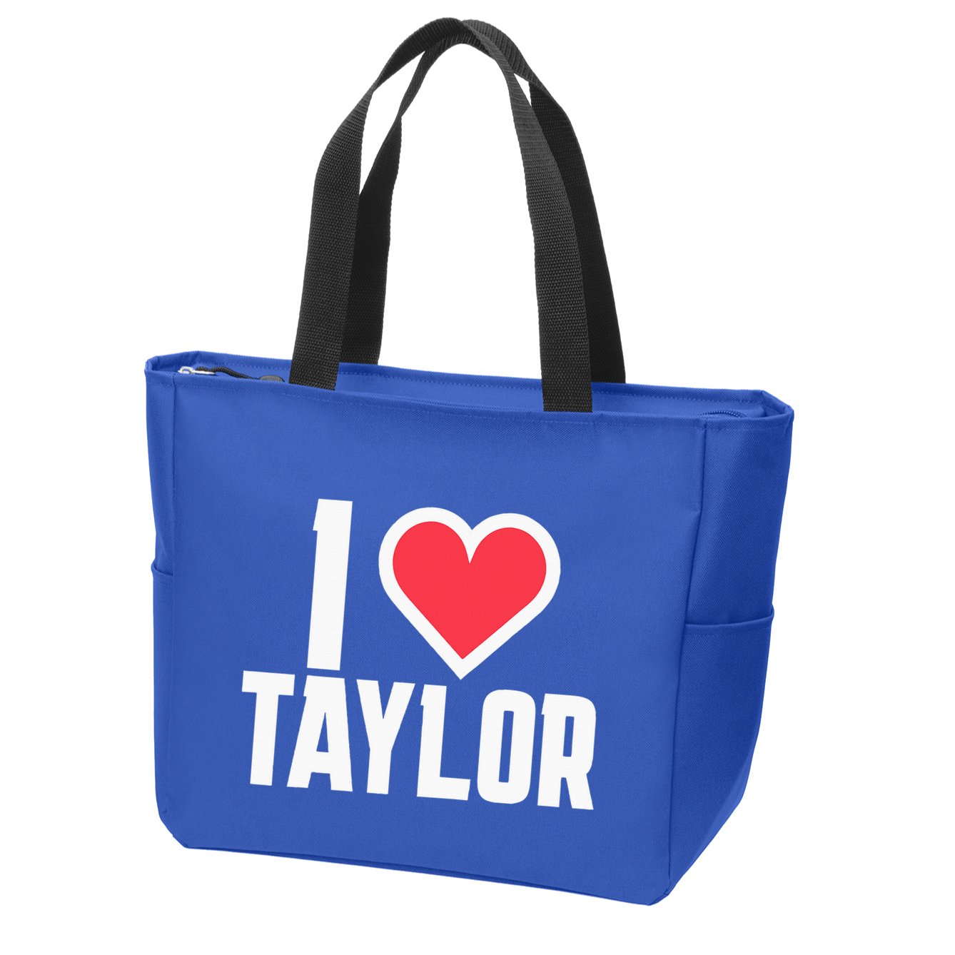 I Heart Taylor Love Design Zip Tote Bag