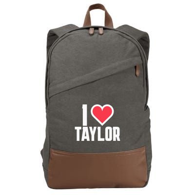 I Heart Taylor Love Design Cotton Canvas Backpack