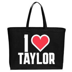 I Heart Taylor Love Design Cotton Canvas Jumbo Tote