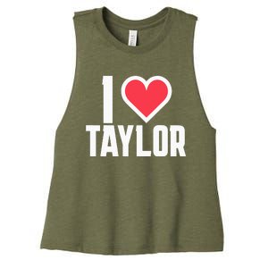 I Heart Taylor Love Design Women's Racerback Cropped Tank