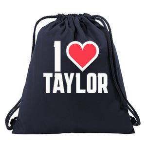 I Heart Taylor Love Design Drawstring Bag