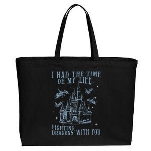 I Had The Time Of My Life Fighting Dragons With You Mythical Cotton Canvas Jumbo Tote