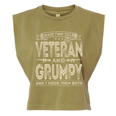 I have two titles Veteran and Grumpy Funny Proud US Army Garment-Dyed Women's Muscle Tee