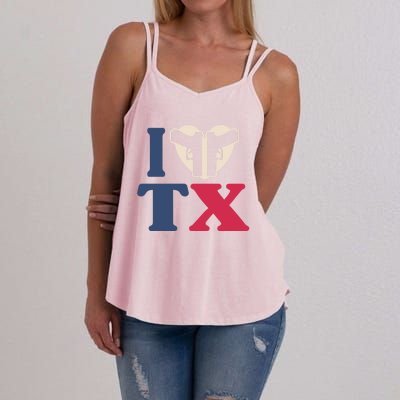 I Heart Texas Tx Love Pro Usa 2nd Adt Pro Gun Gift Women's Strappy Tank