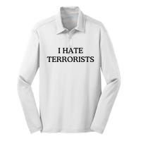 I Hate Terrorists Silk Touch Performance Long Sleeve Polo