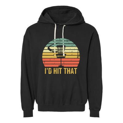 I'd Hit That Funny Disc Golf Vintage Frisbee Disc Sport Garment-Dyed Fleece Hoodie