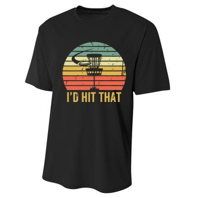 I'd Hit That Funny Disc Golf Vintage Frisbee Disc Sport Performance Sprint T-Shirt