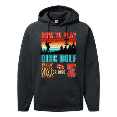 I'd Hit That Funny Disc Golf Vintage Frisbee Disc Sport Performance Fleece Hoodie