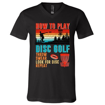 I'd Hit That Funny Disc Golf Vintage Frisbee Disc Sport V-Neck T-Shirt