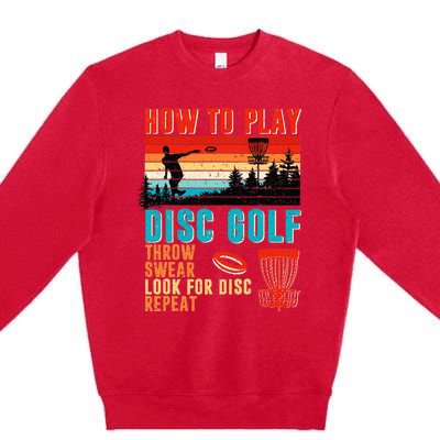 I'd Hit That Funny Disc Golf Vintage Frisbee Disc Sport Premium Crewneck Sweatshirt