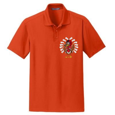 Ice Hockey Thanksgiving Turkey Playing Hockey Dry Zone Grid Polo