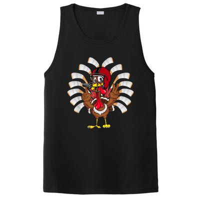 Ice Hockey Thanksgiving Turkey Playing Hockey PosiCharge Competitor Tank